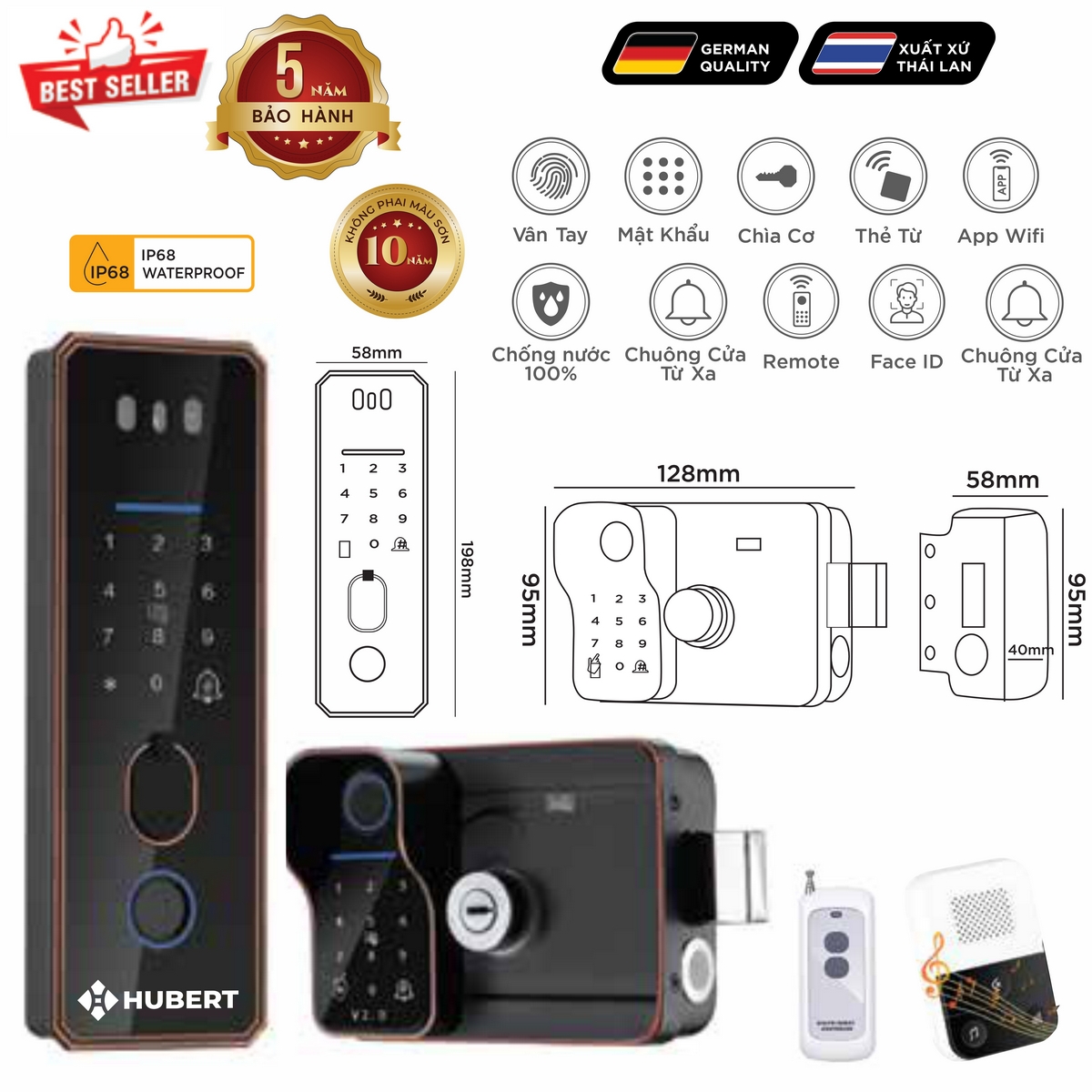 Khoá điện tử EU – Mã SP: HB CCI5 TITAN EU – BH 5 năm