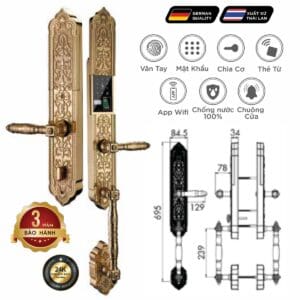 Khoá điện tử Luxury – Mã SP: HB DS79 GOLD – BH 3 năm