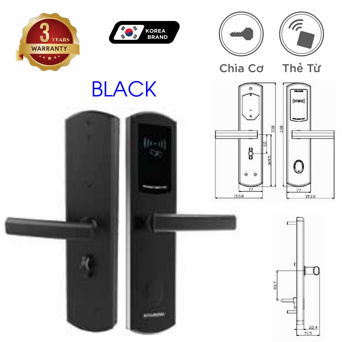 Khoá điện tử Hotel – Hyundai – Mã SP: HY-HL04 – BH 3 năm - Ảnh 3
