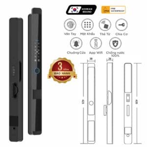 Khoá điện tử Classic – Hyundai – Mã SP: HY-SLS005 BLACK – BH 3 năm
