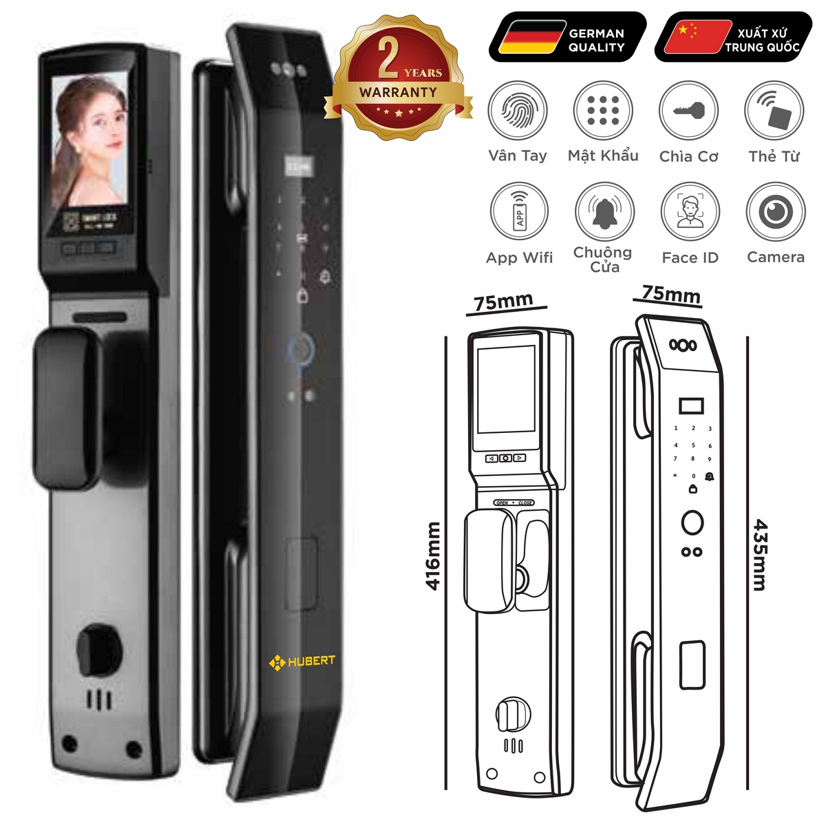 Khoá điện tử Classic – Mã SP: HB CG25F BLACK – BH 2 năm