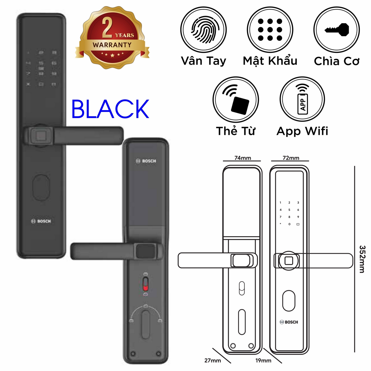 Khóa Điện Tử BOSCH (Đức) – Mã SP: ID30B (APP) - Ảnh 2